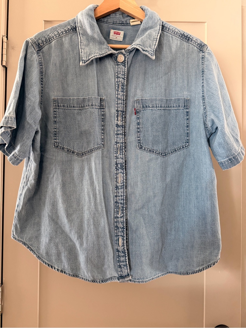 Levi's Light Wash Denim Button-Down Shirt - Pale Blue